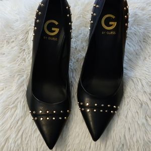 Studded Pumps Black and Gold